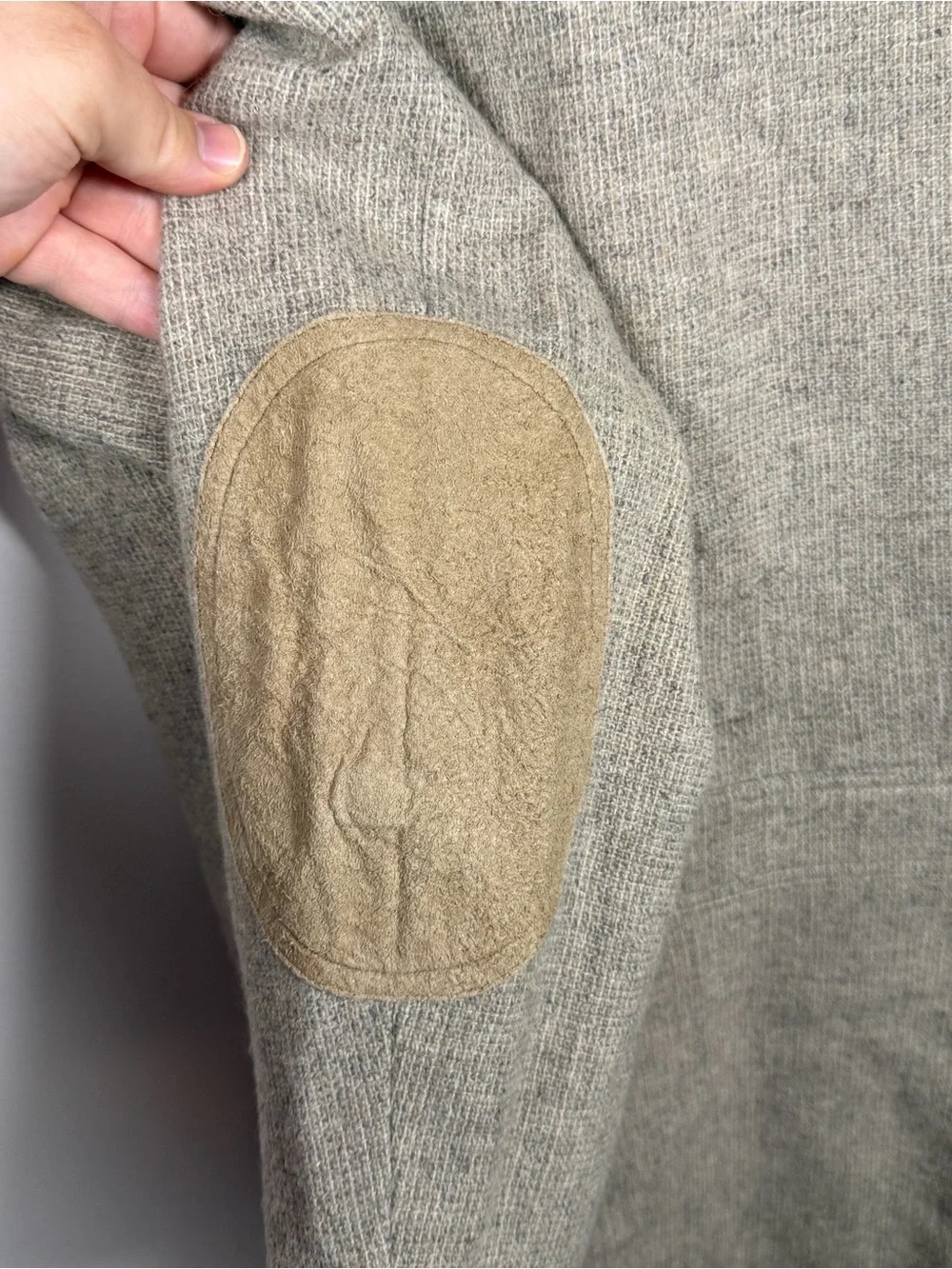 Vintage Pendleton Blazer 42 USA Wool Elbow Patch Tweed Tan Ivy Academia 80s